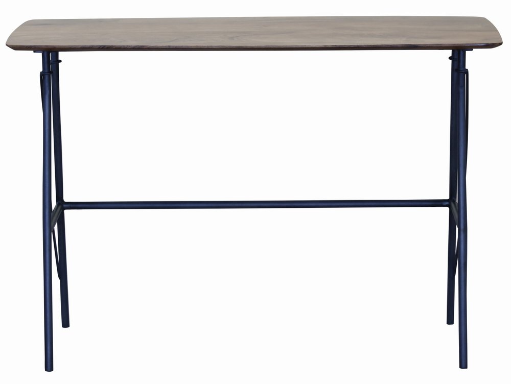 44" Brown and Black Solid Wood Writing Desk HomeRoots