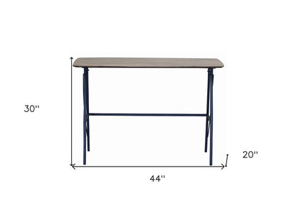 44" Brown and Black Solid Wood Writing Desk HomeRoots