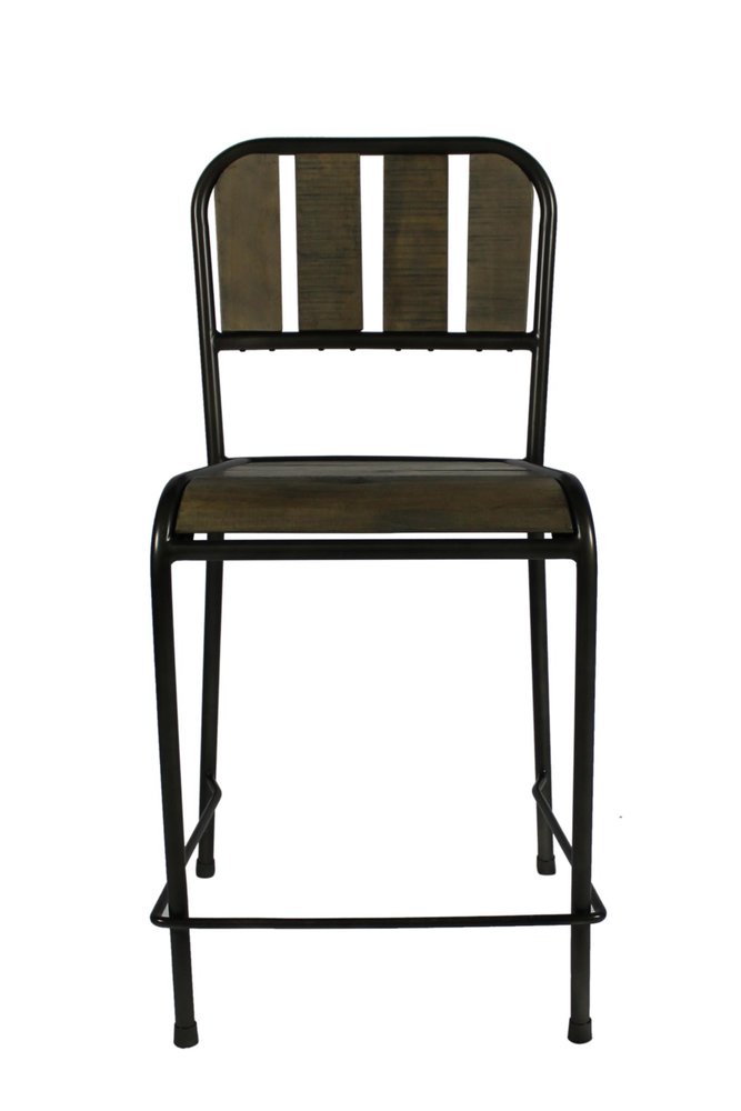 Five Piece Brown and Black Square Solid Wood Dining Set with Four Chairs HomeRoots