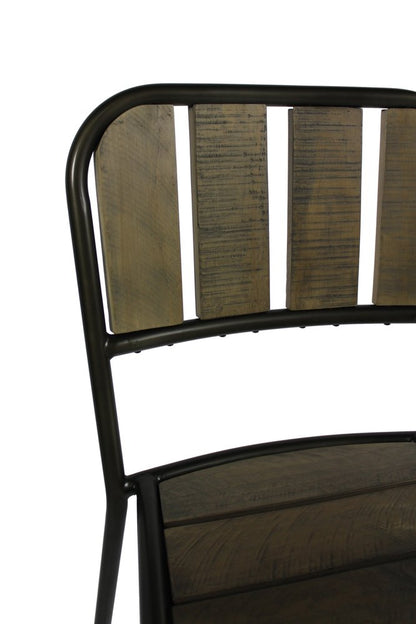 Five Piece Brown and Black Square Solid Wood Dining Set with Four Chairs HomeRoots