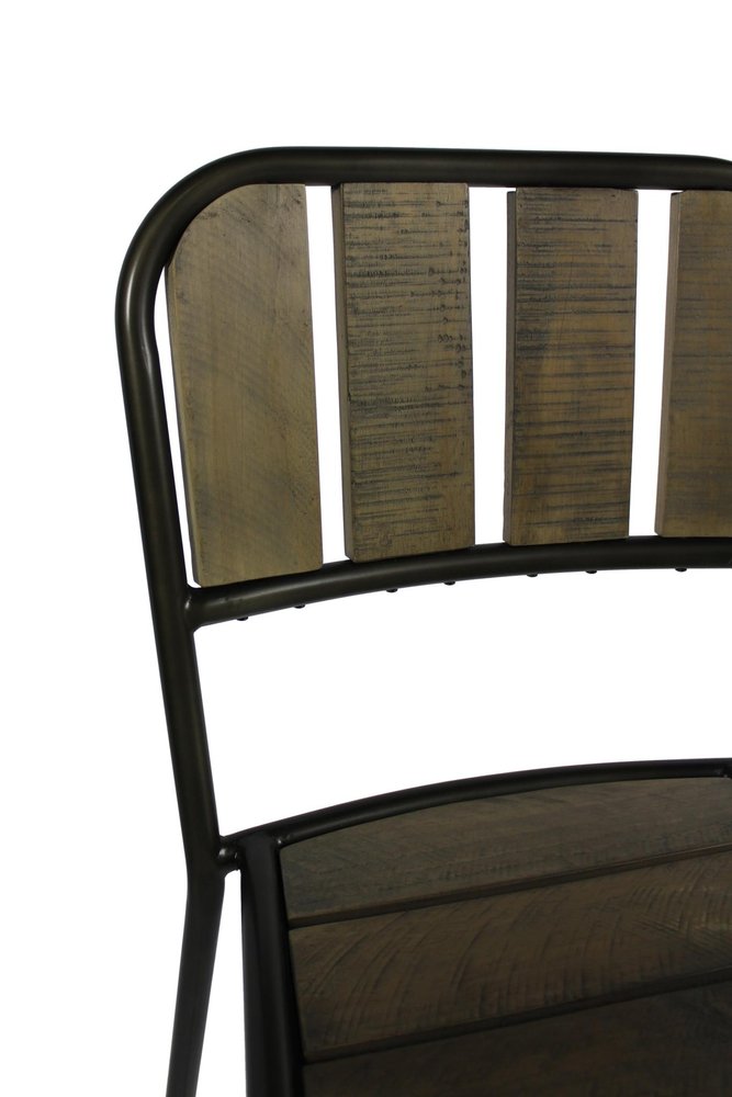 Five Piece Brown and Black Square Solid Wood Dining Set with Four Chairs HomeRoots
