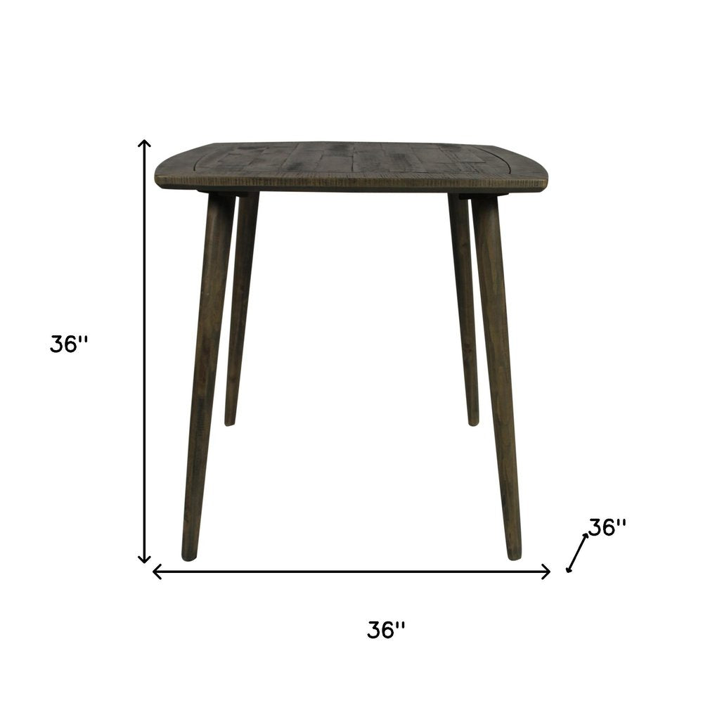 Five Piece Brown and Black Square Solid Wood Dining Set with Four Chairs HomeRoots