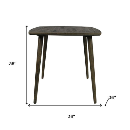 Five Piece Brown and Black Square Solid Wood Dining Set with Four Chairs HomeRoots