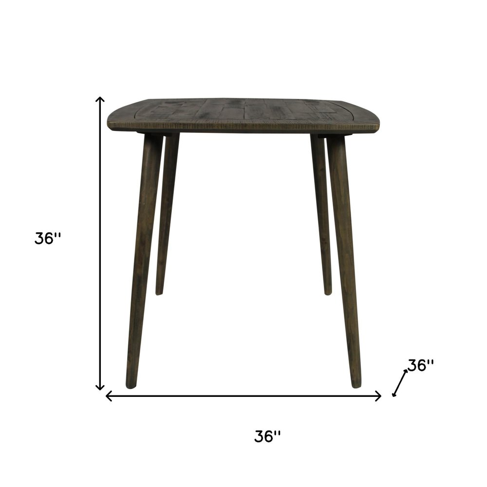 Five Piece Brown and Black Square Solid Wood Dining Set with Four Chairs HomeRoots