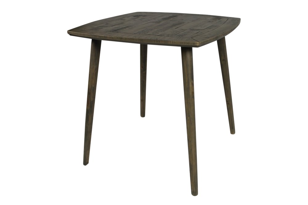 Five Piece Brown and Black Square Solid Wood Dining Set with Four Chairs HomeRoots