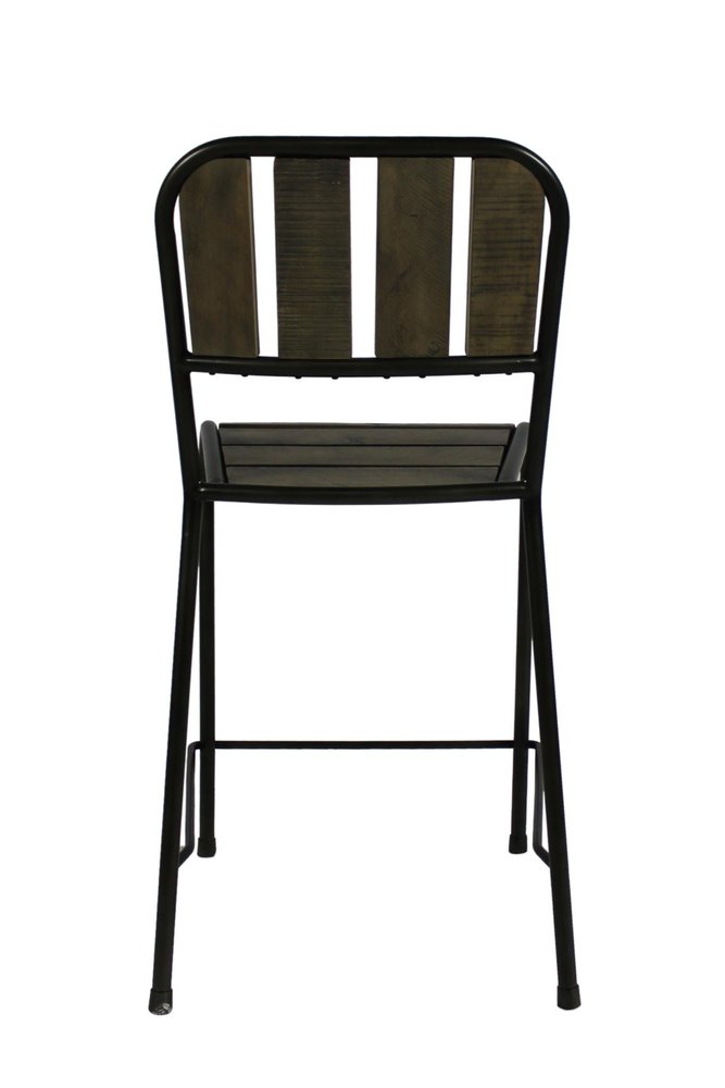Five Piece Brown and Black Square Solid Wood Dining Set with Four Chairs HomeRoots