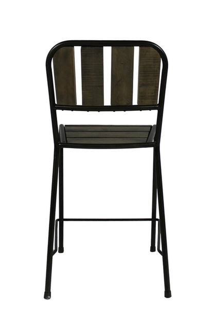 Five Piece Brown and Black Square Solid Wood Dining Set with Four Chairs HomeRoots