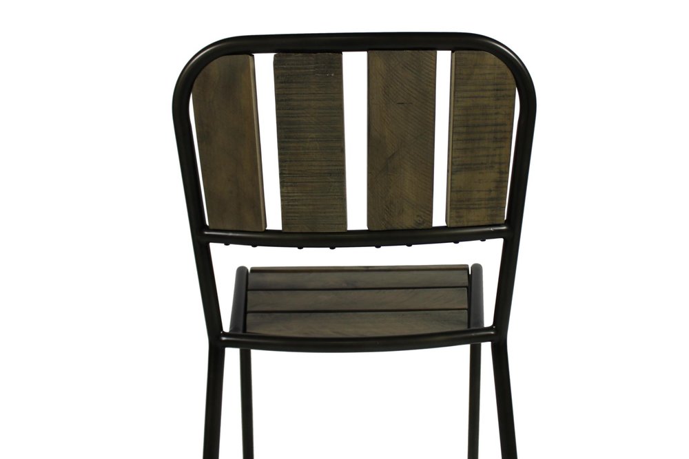 Five Piece Brown and Black Square Solid Wood Dining Set with Four Chairs HomeRoots