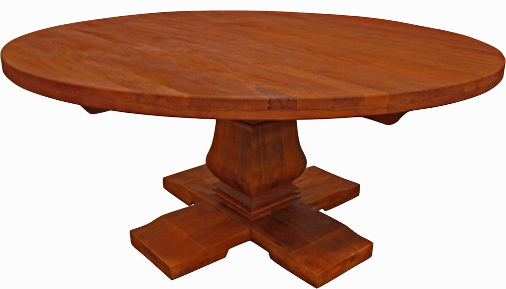 Seven Piece Brown Round Solid Wood Dining Set with Six Chairs HomeRoots