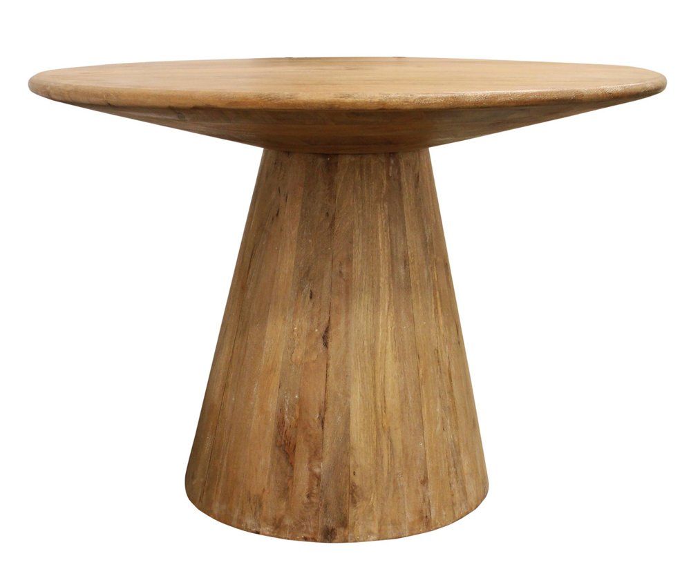 Five Piece Natural Round Solid Wood Dining Set with Four Chairs HomeRoots