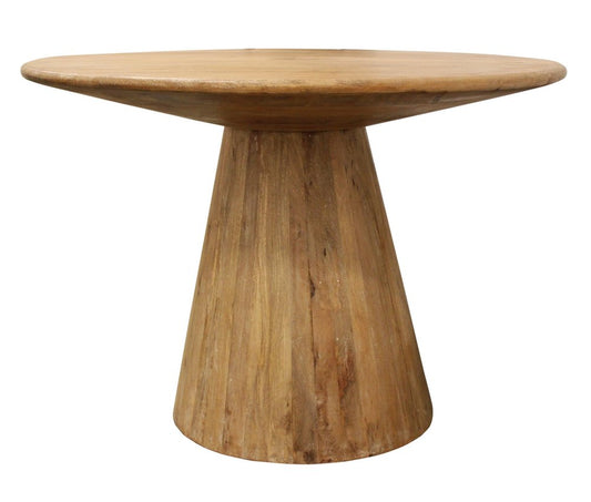 Five Piece Natural Round Solid Wood Dining Set with Four Chairs HomeRoots