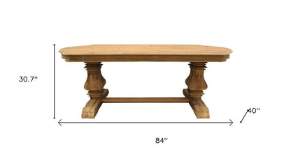 Nine Piece Natural Solid Wood Dining Set with Eight Chairs HomeRoots