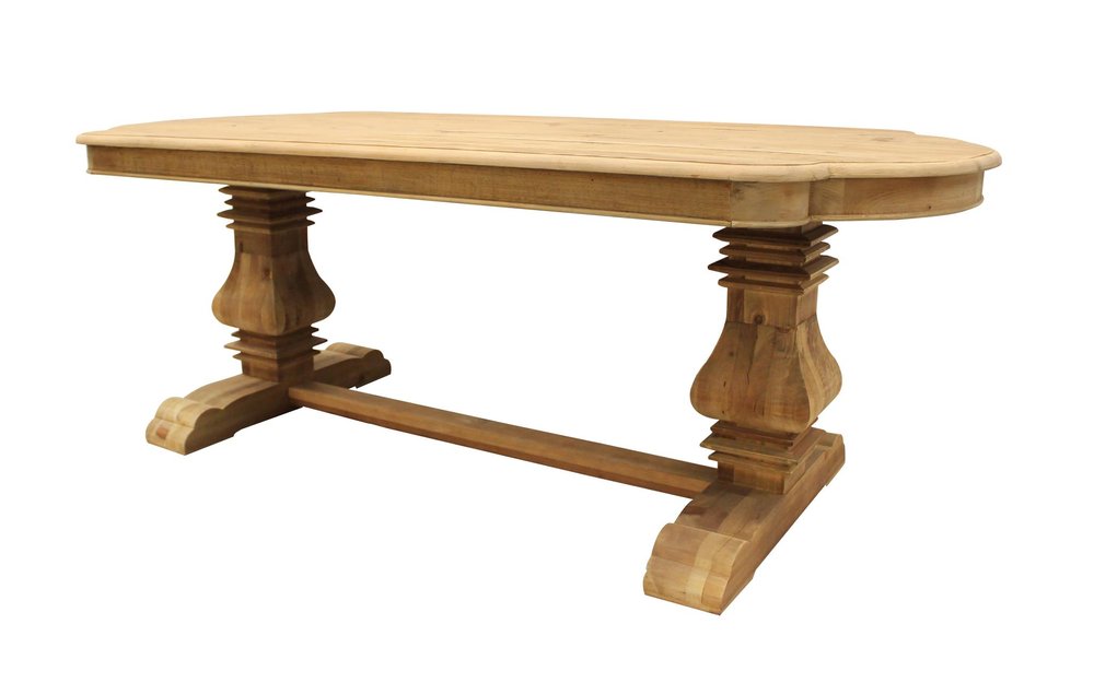 Nine Piece Natural Solid Wood Dining Set with Eight Chairs HomeRoots