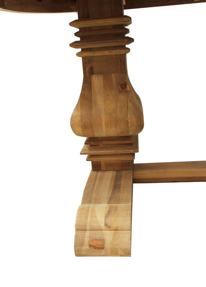 Nine Piece Natural Solid Wood Dining Set with Eight Chairs HomeRoots