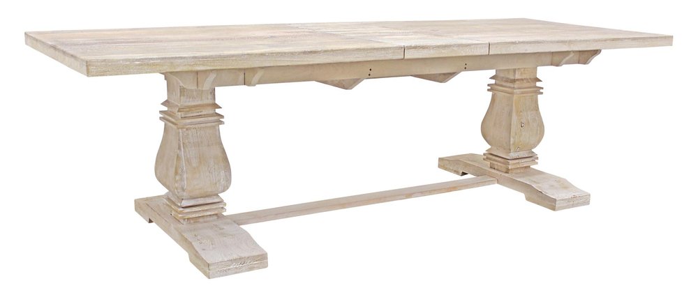Nine Piece White Solid Wood Dining Set with Eight Chairs HomeRoots