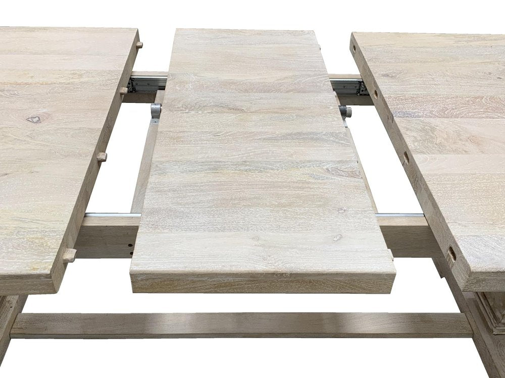 Nine Piece White Solid Wood Dining Set with Eight Chairs HomeRoots