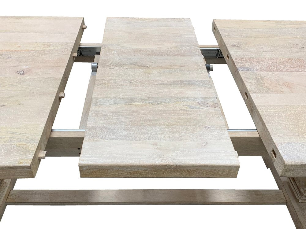 Nine Piece White Solid Wood Dining Set with Eight Chairs HomeRoots