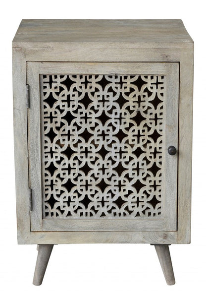 30" Gray Solid Wood Nightstand HomeRoots