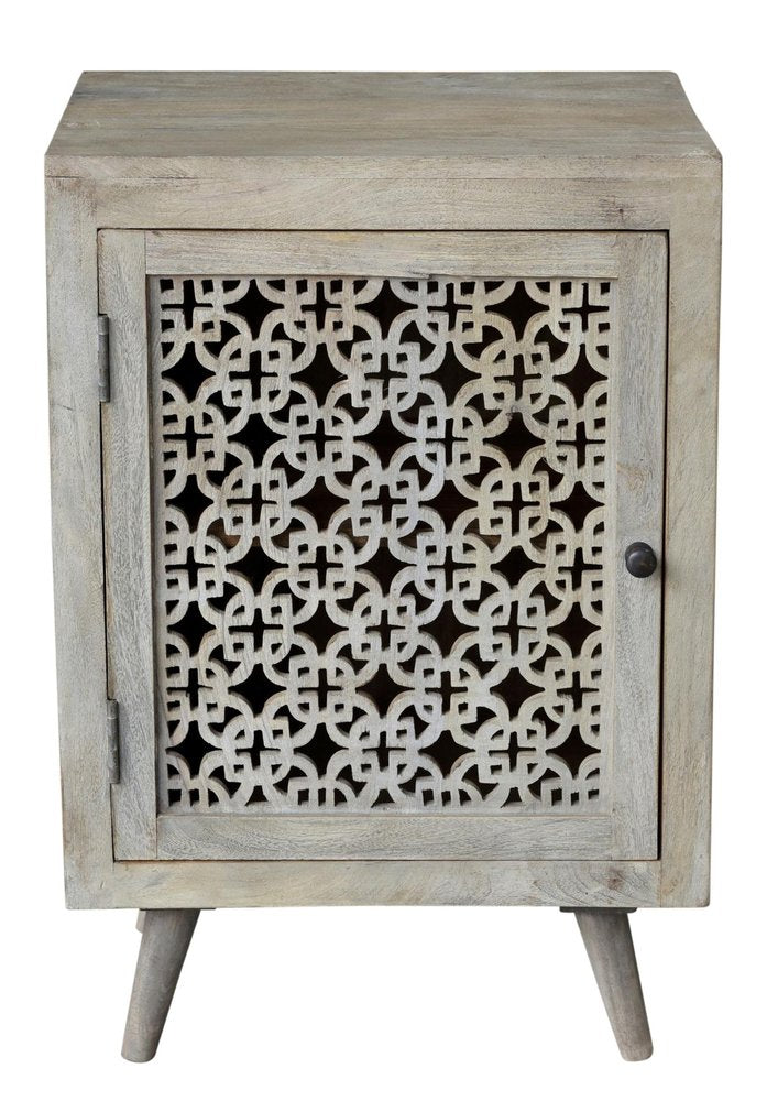 30" Gray Solid Wood Nightstand HomeRoots