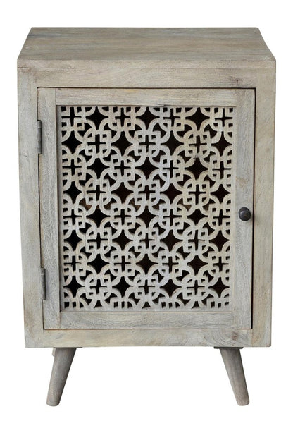 30" Gray Solid Wood Nightstand HomeRoots