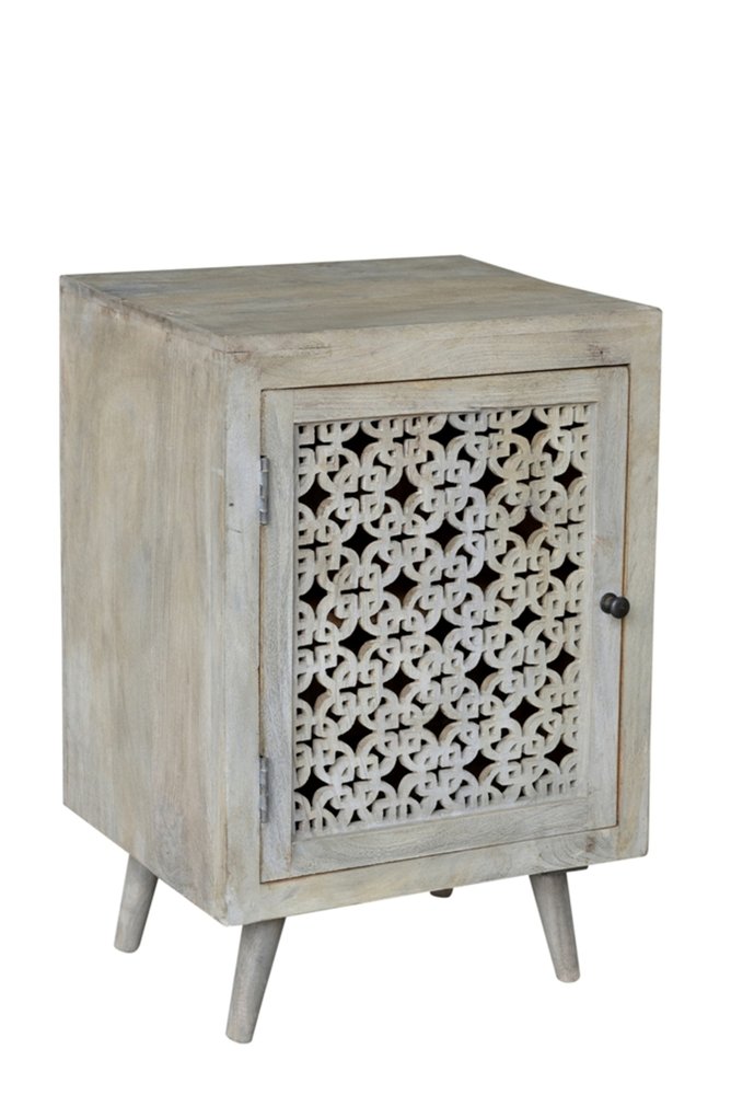 30" Gray Solid Wood Nightstand HomeRoots