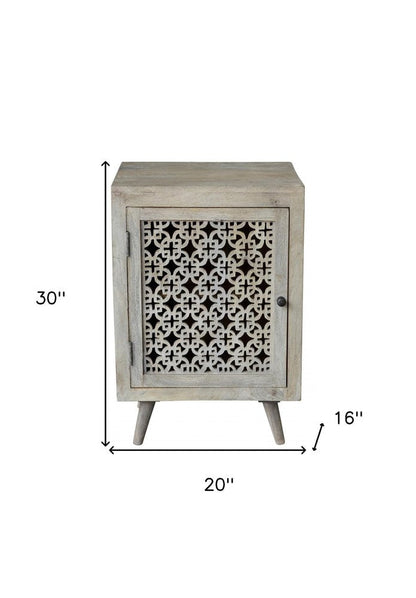 30" Gray Solid Wood Nightstand HomeRoots