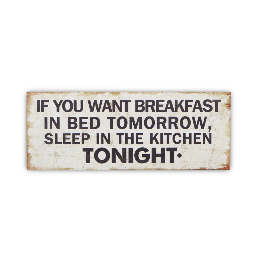 9" X 24" White and Black If You Want Breakfast Wood Wall Decor — view 1