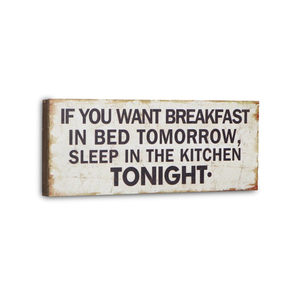 9" X 24" White and Black If You Want Breakfast Wood Wall Decor — view 2