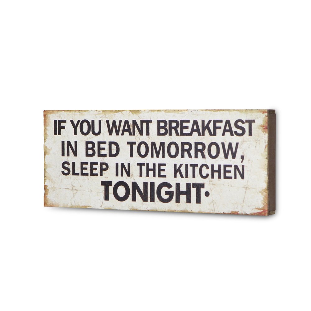 9" X 24" White and Black If You Want Breakfast Wood Wall Decor — view 3