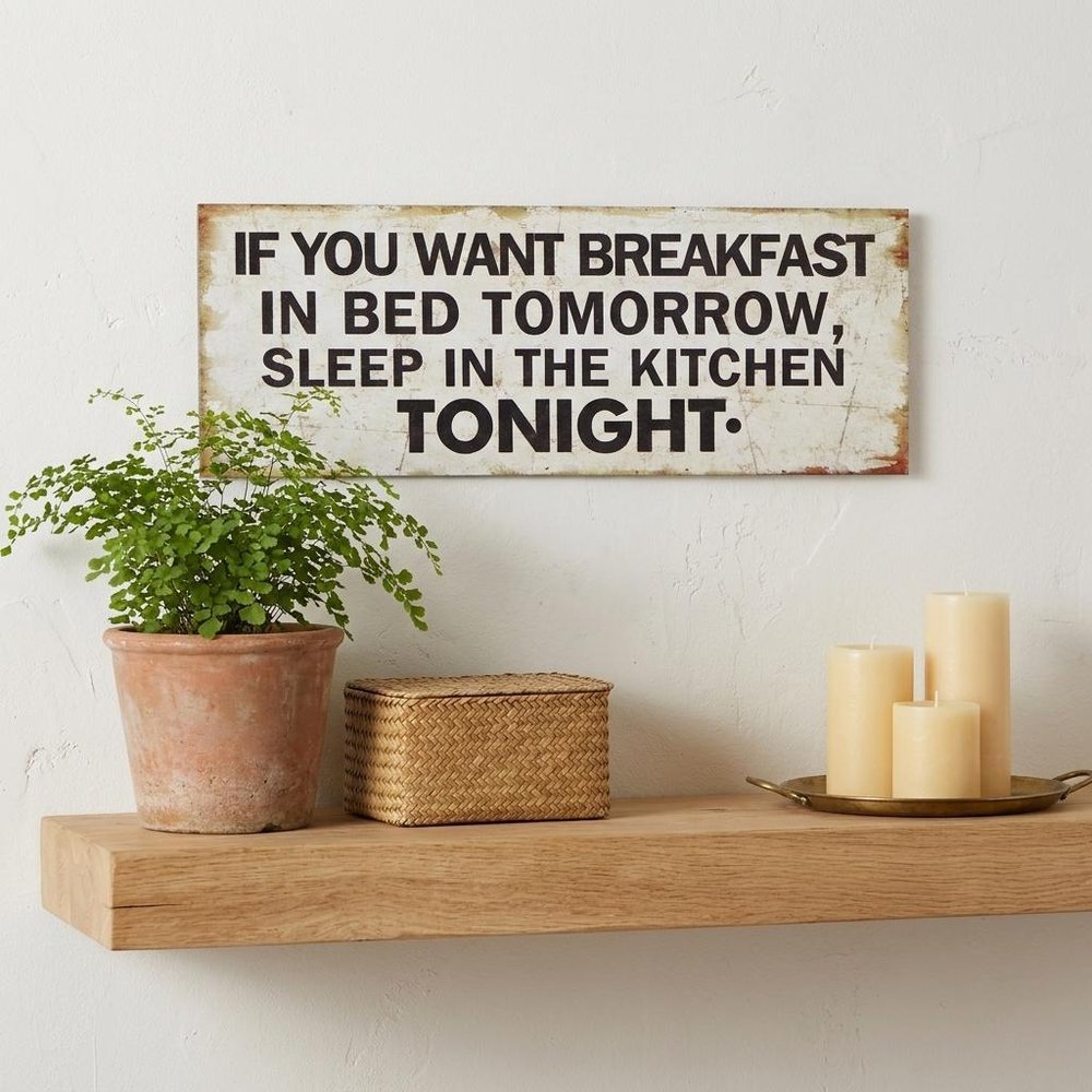 9" X 24" White and Black If You Want Breakfast Wood Wall Decor — view 6