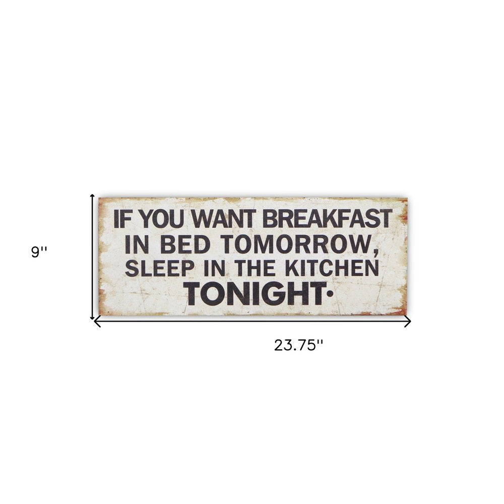 9" X 24" White and Black If You Want Breakfast Wood Wall Decor — view 4