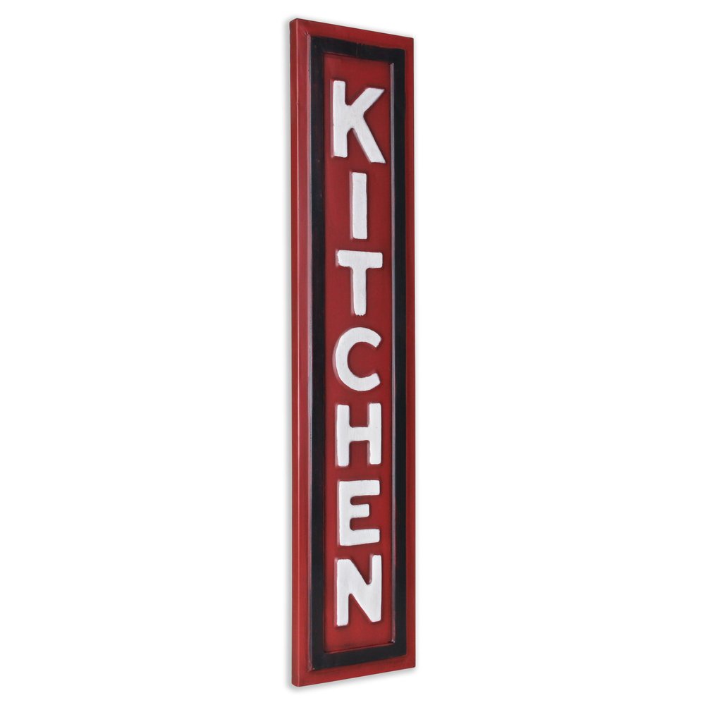 37" X 8" Red And White Kitchen Metal Wall Decor — view 2