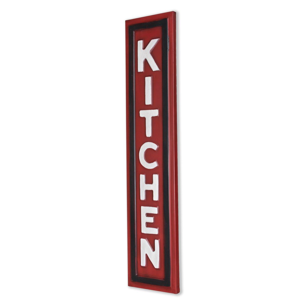37" X 8" Red And White Kitchen Metal Wall Decor — view 3