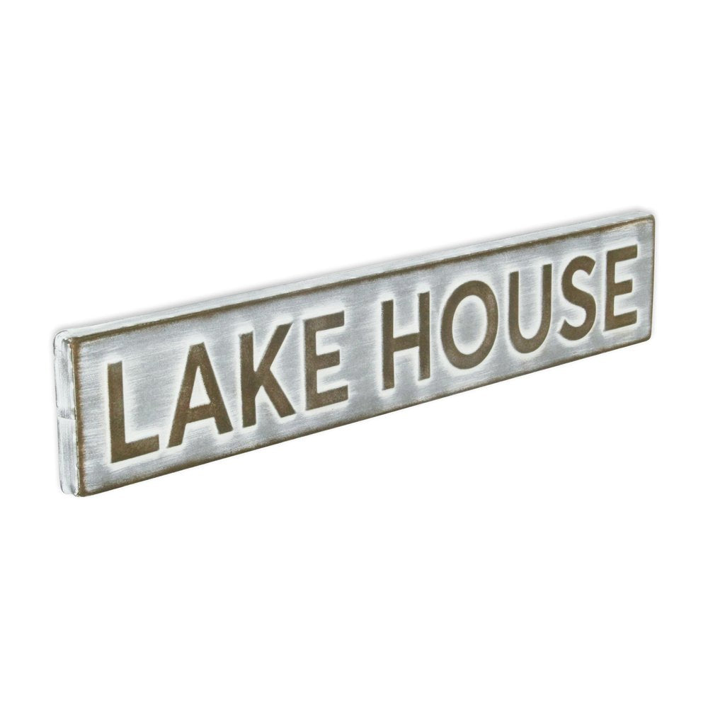 5" X 24" Gray and Brown Lake House Metal Wall Decor — view 2