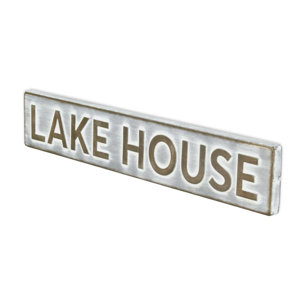 5" X 24" Gray and Brown Lake House Metal Wall Decor — view 3