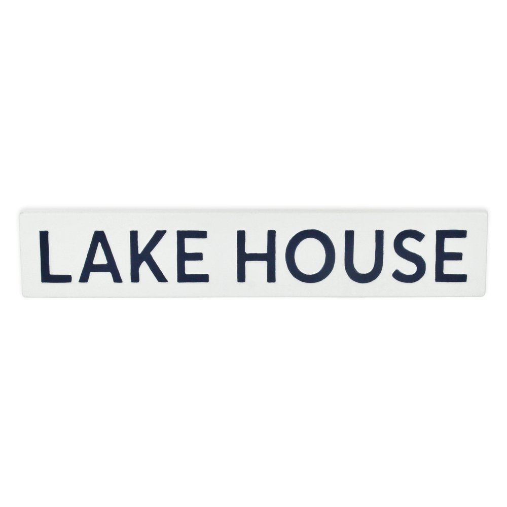 5" X 24" White Lake House Metal Wall Decor — view 1