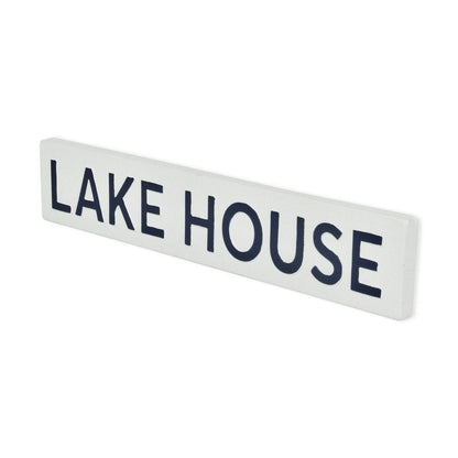5" X 24" White Lake House Metal Wall Decor