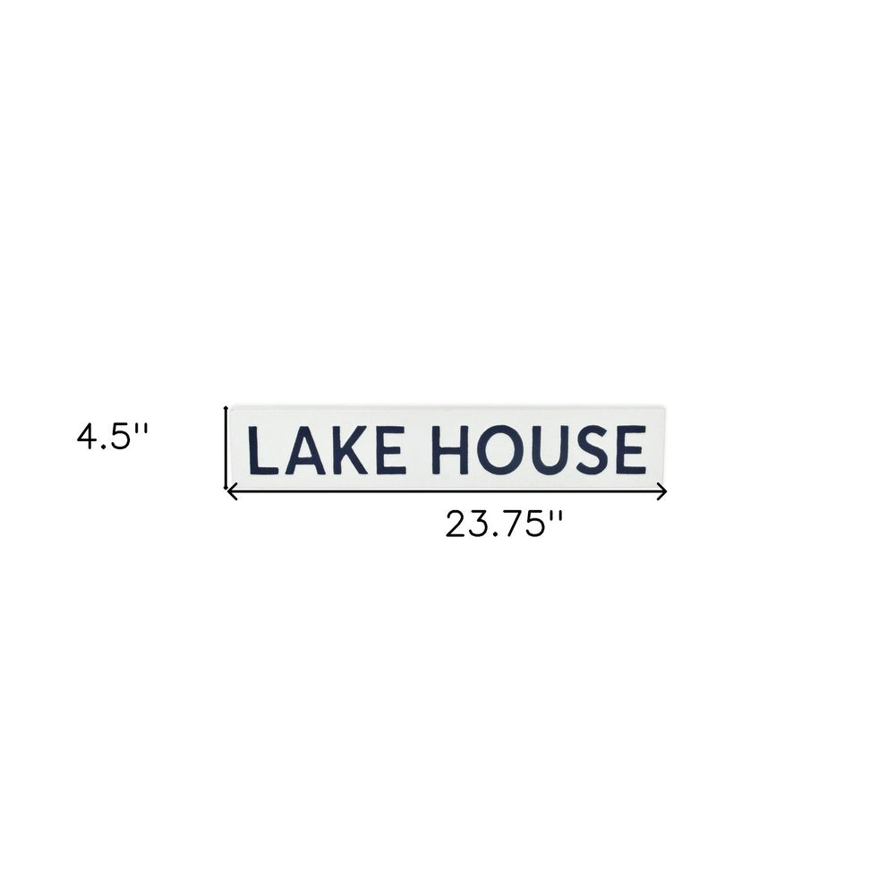 5" X 24" White Lake House Metal Wall Decor — view 4