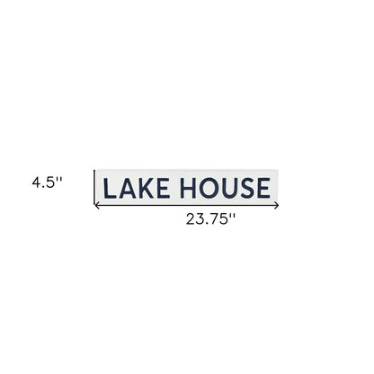 5" X 24" White Lake House Metal Wall Decor