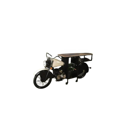 Black and White Metal And Solid Wood Rolling Bar Cart With Wine Storage HomeRoots