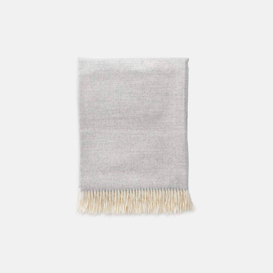 Gray Woven Wool Reversable Throw