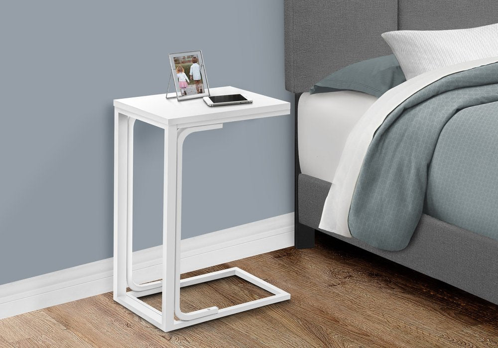 25" White Laminate and Iron End Table HomeRoots
