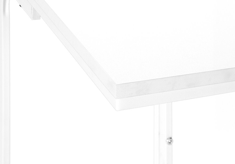 25" White Laminate and Iron End Table HomeRoots