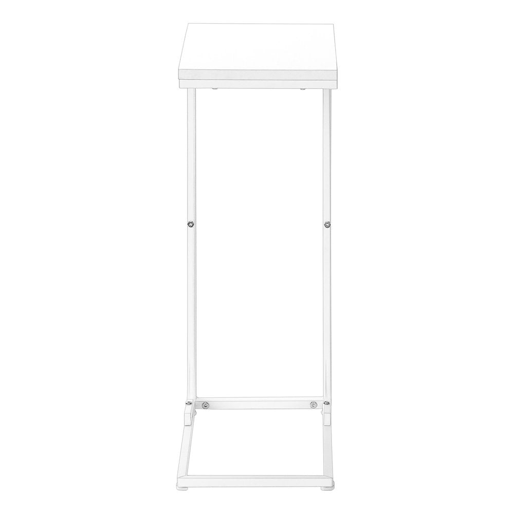 25" White Laminate and Iron End Table — view 7