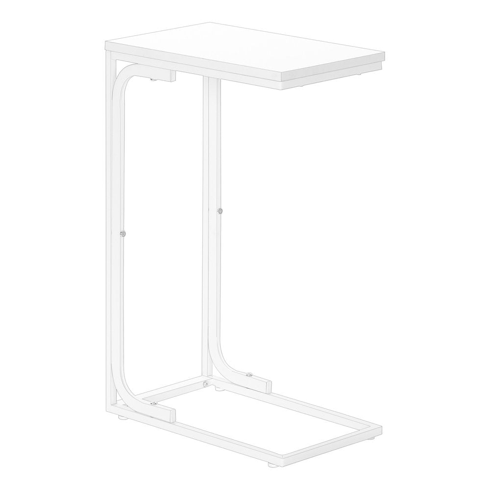 25" White Laminate and Iron End Table HomeRoots