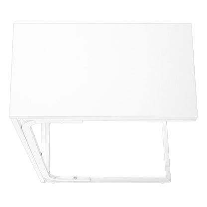 25" White Laminate and Iron End Table HomeRoots