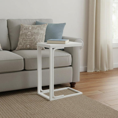 25" White Laminate and Iron End Table HomeRoots
