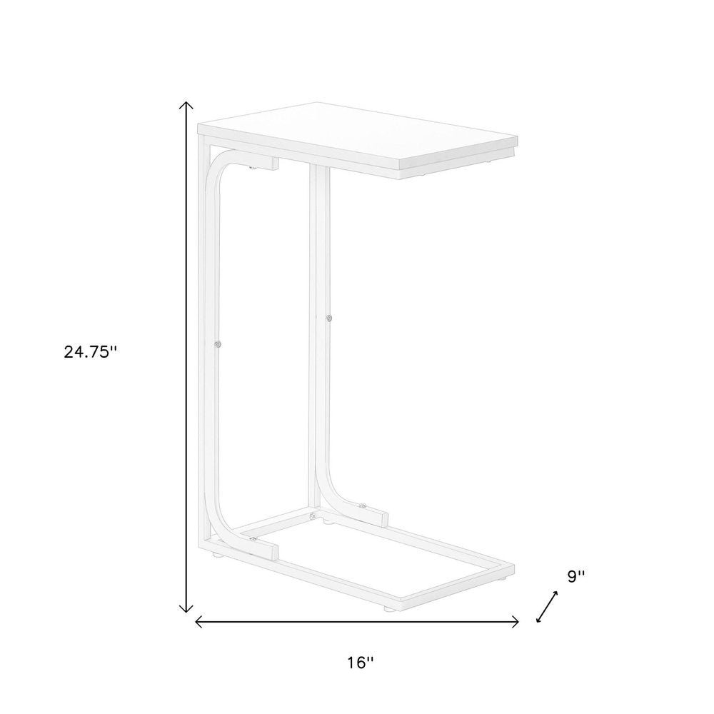 25" White Laminate and Iron End Table — view 13