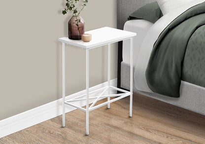 24" White Wood And Metal End Table With Shelf HomeRoots