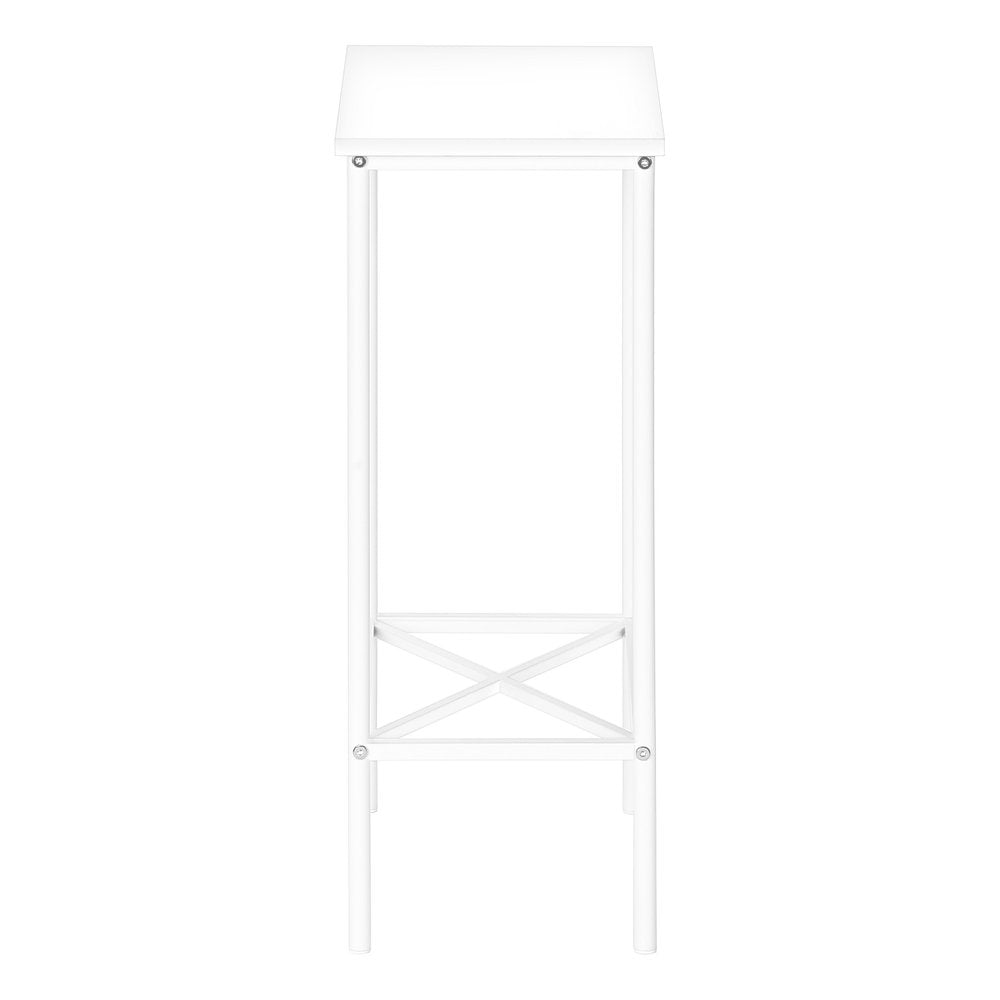 24" White Wood And Metal End Table With Shelf — view 7